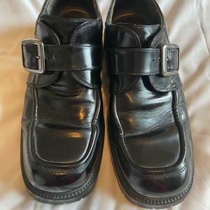 Aldo Black Leather Buckle Oxfords Size 44 Size 10